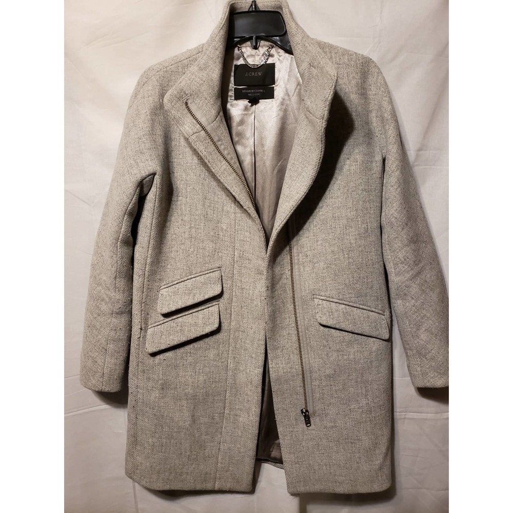 J.Crew size 0 wool cocoon pea coat stadium cloth by Nelson gori